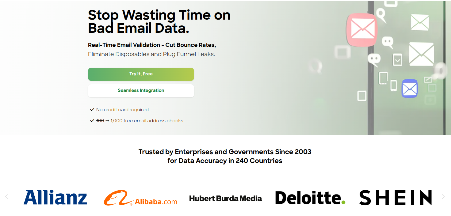 screenshot of Byteplant Email Validator